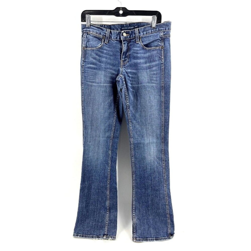 Ralph Lauren Men's Jeans 28" X 32" Blue Stretch Classic Denim Frayed Hem